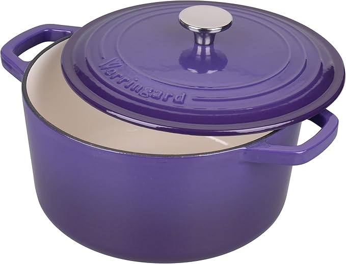 VORRINGARD Enameled Cast Iron Dutch Oven Pot with Lid, for Bread Baking, Round Bread Oven- include Sourdough Bread Baking Supplies Set, 4.5QT, Purple - Image 4