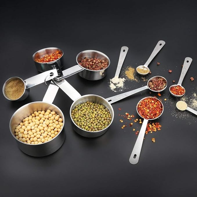 Accmor 11 Piece Stainless Steel Measuring Spoons Cups Set, Premium Stackable Tablespoons Measuring Set for Gift Dry Liquid Ingredients Cooking Baking - Image 7