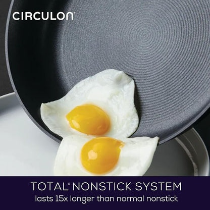Circulon Symmetry Hard Anodized Nonstick Induction Frying Pan Twin Pack, 10-Inch and 12-Inch, Pan Sets for Cooking Nonstick, Black - Image 4