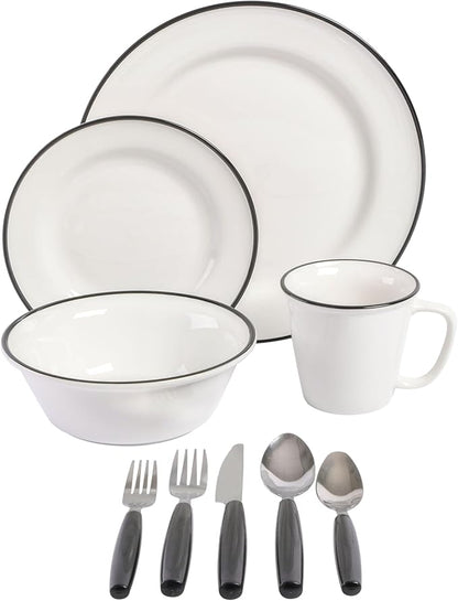 Gibson Home 95 Piece Kitchen in a Box Pots and Pans Cookware, Plates and Bowls Dinnerware, Cutlery Knife Block, Flatware Utensils, Tools & Gadgets, Storage, Glasses Set - Image 5