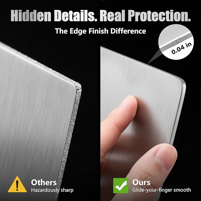 URMONA 3 PCS 304 Stainless Steel Cutting Board For Kitchen, Non-Staining&Odor-Free, Burr-Free Edges, Dishwasher Safe, Non Toxic Cutting Board（S+M+L） - Image 5