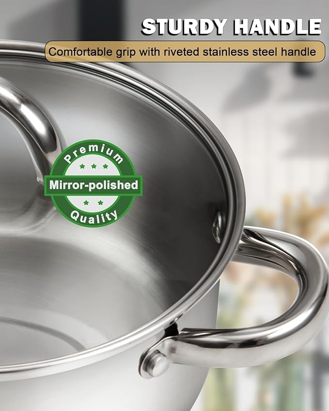 Cook N Home 8 Quart Stainless Steel Stockpot with Lid - Image 8