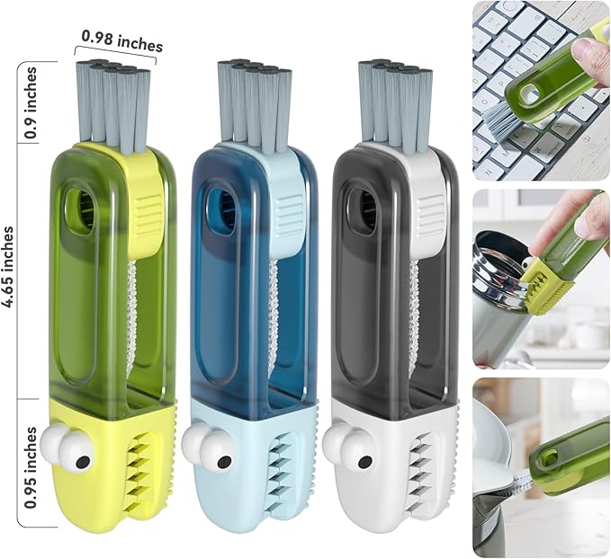3 in 1 Cup Lid Gap Cleaning Brush Set, Multifunctional Bottle Cleaning Brush, Silicone Cup Lid Gap Cleaner, Home Kitchen Crevice Cleaning Tools (Multicolored-3PCS) - Image 7
