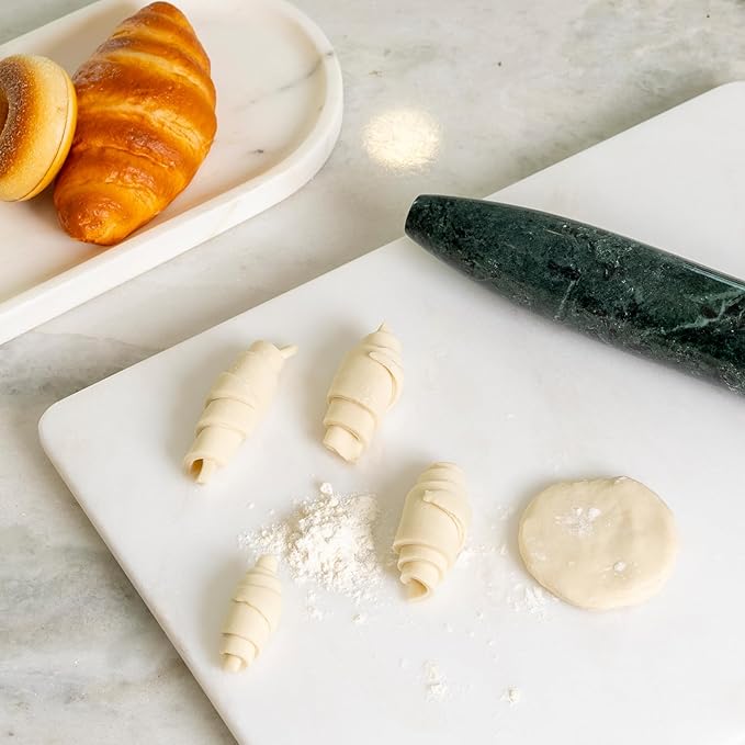 Natural Marble French Rolling Pin,12 inch Kitchen Baking Tool for Baking with Non-Stick Surface, Ideal as a Dough Roller for Pasta, Dumpling, Fondant, Pie, Bread, and Pizza - Image 7