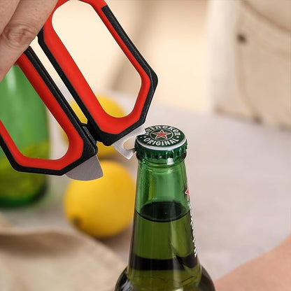 LIVINGO Kitchen Scissors Set All Purpose - Heavy Duty Stainless Steel Come Apart Food Shears for Cutting Meat, Vegetables, Dishwasher safe, 2 Pack, Red Black Multi-Function Handles - Image 6