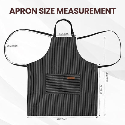 Serrenf 2 Pack Apron, Cooking Kitchen Aprons, Adjustable Bib Apron with 2 Pockets for Men Women Chef Apron - Image 4