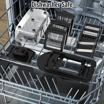 8 Blade All-in-1 Vegetable Chopper Mandoline Slicer with Container, Food Chopper, Onion Chopper, Veggie Cutter for Salad, Kitchen Gadgets Accessories Essentials, Black - Image 8