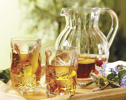 G.E.T. P-4090-PC-A-EC Shatterproof Plastic Lemonade / Margarita Pitcher, 90 Ounce, Amber - Image 2