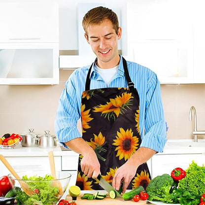 Adjustable Waterproof Apron Bib Apron with 2 Pockets Cooking Kitchen Aprons for Women Men Chef