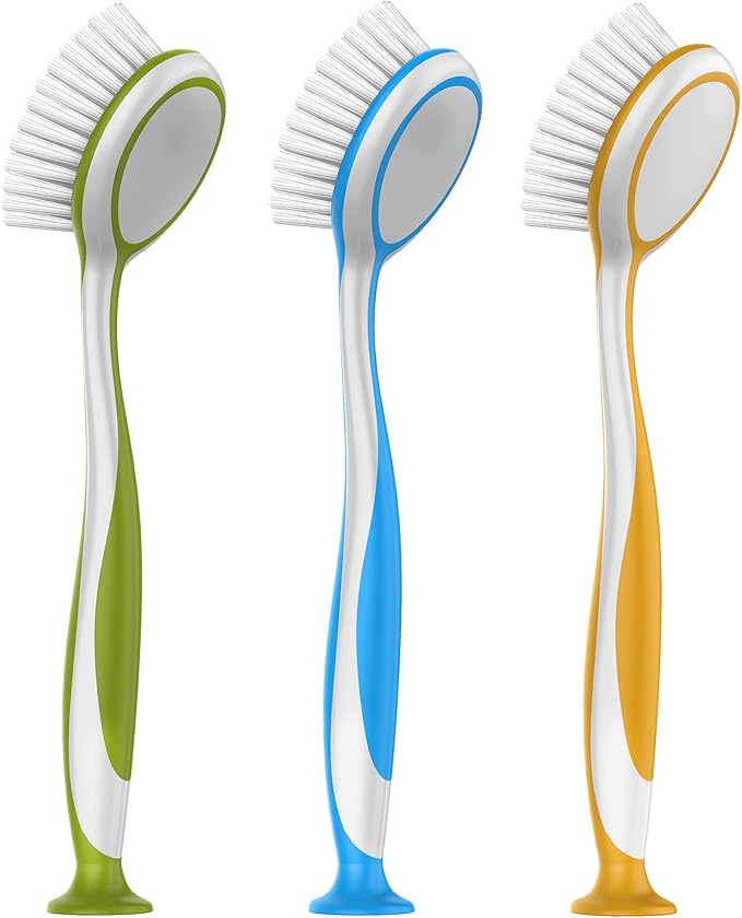 MR.SIGA Round Dish Brush, Size: Dia 5.5 x 25cm - Pack of 3 by MRSIGA