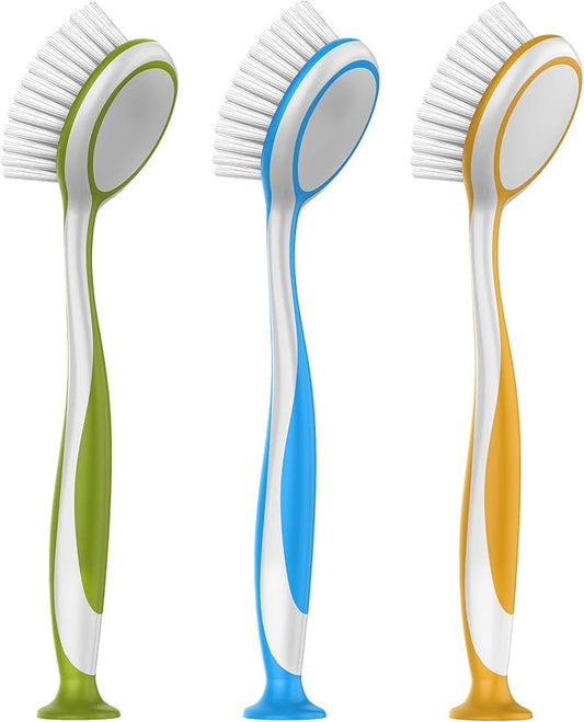 MR.SIGA Round Dish Brush, Size: Dia 5.5 x 25cm - Pack of 3 by MRSIGA