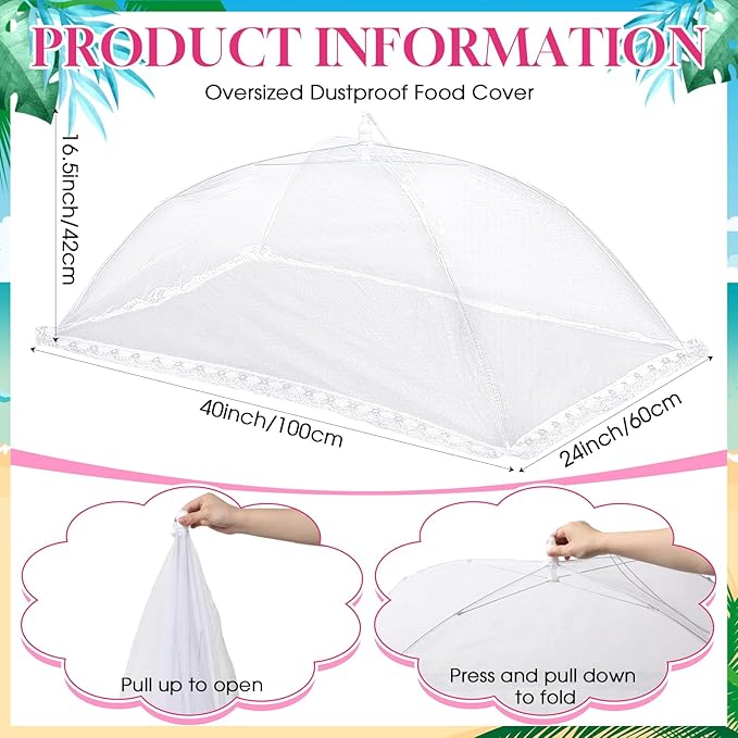 Leitee 3 Pcs Inflatable Serving Bar Kit Includes Salad Buffet Tray with Drain Plug Mesh Food Cover Food Drink Containers and Inflator for Ice Supplies Halloween Party Camping Picnic(Pink)