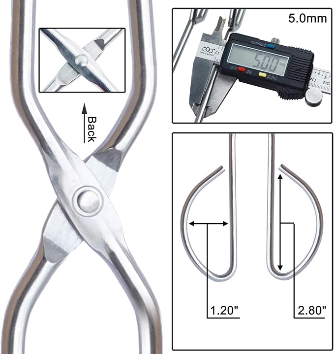 HINMAY Stainless Steel Kitchen Scissor Tongs Set, 2-Piece (10/13 Inch) for Cooking, Grilling, Serving, and Barbecue