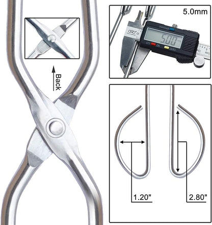 HINMAY Stainless Steel Kitchen Scissor Tongs Set, 2-Piece (10/13 Inch) for Cooking, Grilling, Serving, and Barbecue