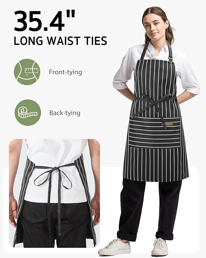 Syntus Chef Apron for Men Women Kitchen Cooking Apron with Pockets, Adjustable Bib Aprons Stain Resistant - Image 5