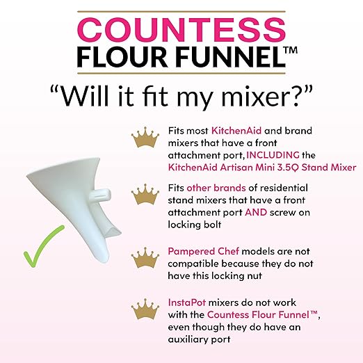 Countess Flour Funnel™ - Stand Mixer Attachment by The Cookie Countess (White) - Image 7
