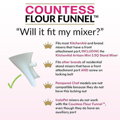 Countess Flour Funnel™ - Stand Mixer Attachment by The Cookie Countess (White) - Image 7