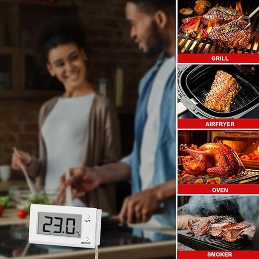 Digital Oven Thermometer with Probe Grill Meat Thermometer up to 572°F/300°C, Oven Thermometer Roasting for Barbecue Accessories for Kitchen, Roasting, Grill, Pizza - Image 4