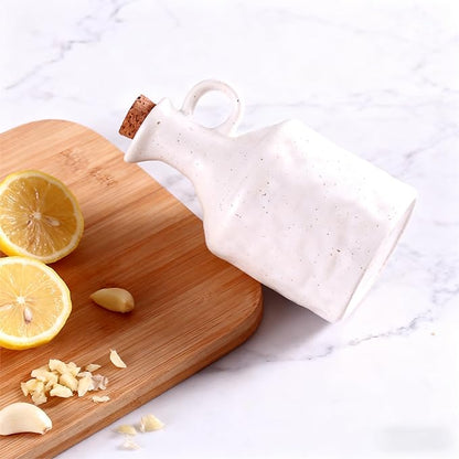 Ceramic Olive Oil Dispenser with Cork Stopper, 13.5 Oz Hand - crafted Reactive Glaze Texture Oil Pot, Leak - Proof Small Hole Spout for Kitchen, Ideal for Vinegar, Wine, Soy Sauce, Lemon Juice - Image 7
