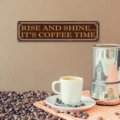 Coffee Time Metal Tin Signs, Coffees Lover Home Decor for Kitchen Bedroom Dining Room, Farmhouse Cafe Decors, Decorative Metal Wall Signs 15.8x4 Inches - Image 6