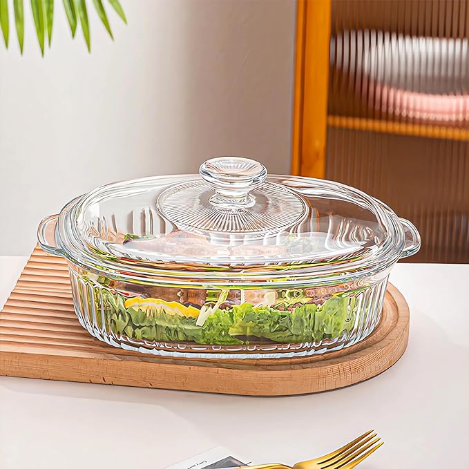 M MCIRCO 4-Piece Glass Casserole Baking Dish, Set of 2 Casseroles With Glass Lids, 1.9 Qt and 3 Qt - Image 8