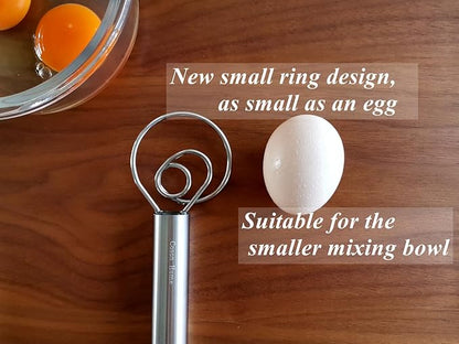 Small Ring Danish Dough Whisk Stainless Steel, Suitable for Sourdough Jar, Hand Mixing Tool for Mixing Various Bread Doughs, A Good Baking Starter, Ring Small As An Egg, 9 Inches Length - Image 4