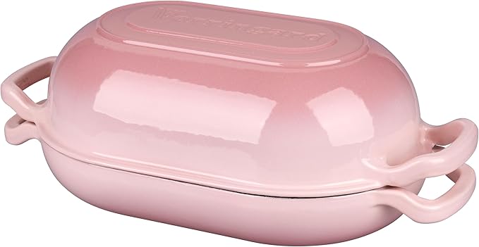 VORRINGARD Enameled Cast Iron Sourdough Bread Oven, Dutch Oven, Loaf Cast Iron Bread Pan for Homemade Bread Baking, Meatloaf Pan with Lid, 5QT, Pink - Image 8