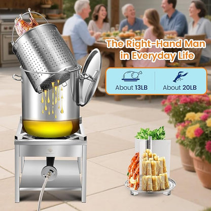 ARC Advanced Royal Champion 40QT Stainless Steel Stockpot for Seafood Crawfish Crab Boil Turkey Fryer Pot with Basket Divider and Hook, Crab Lobster Shrimp Outdoor Cooking and Home Brewing - Image 6