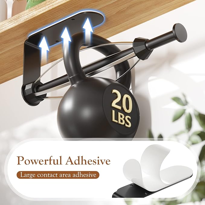 3 Pack Paper Towel Holder Under Cabinet + 2 Towel Robe Hooks, Single Hand Operable Wall Mount Paper Towel Holder with Damping Effect, Adhesive or Drilled Paper Roll Holders for Kitchen, Bathroom, RV - Image 5