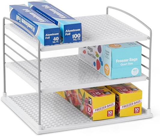 YouCopia UpSpace Cabinet Box Organizer, Adjustable Kitchen and Pantry Shelf for Plastic Wrap and Foil Storage, Large by YouCopia