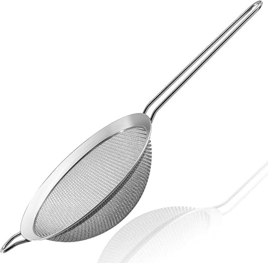 Anaeat Fine Mesh Strainers - Premium Stainless Steel Colander Sieve Sifters, with Durable Mesh and Sturdy Handle, Excellent for Sifting Dry ingredients, Flour, Pastas, Rice, Tea (6.3"）