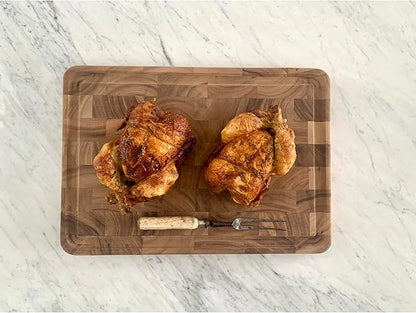 Ironwood Gourmet Charleston End Grain Board with Channel, Acacia Wood Brown 20 x 14 Inches