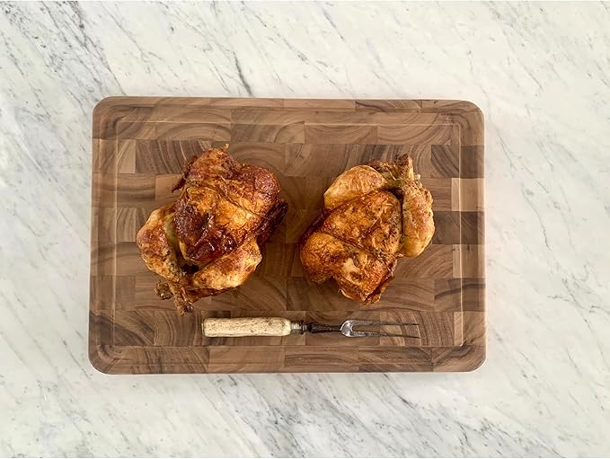 Ironwood Gourmet Large End Grain Prep Station and Large End Grain Prep Board With Juice Channel Set, Acacia Wood - Image 3