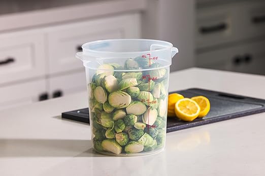 Cambro Food Storage Containers with Lids (BPA-Free) - 4 Quart - Food Grade Buckets with Lids (2 Pack) - For Dough Proofing and Brining (Translucent) - Image 4