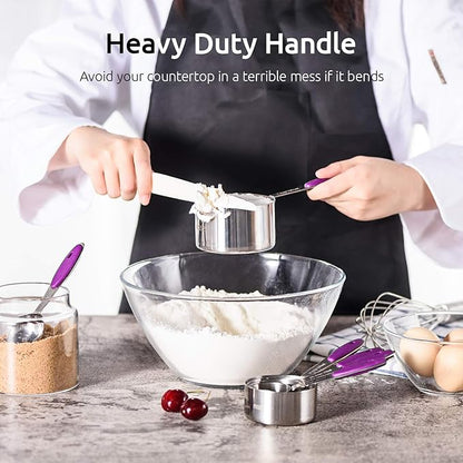 U-Taste 10 Piece Measuring Cups and Spoons Set in 18/8 Stainless Steel (Purple) - Image 5