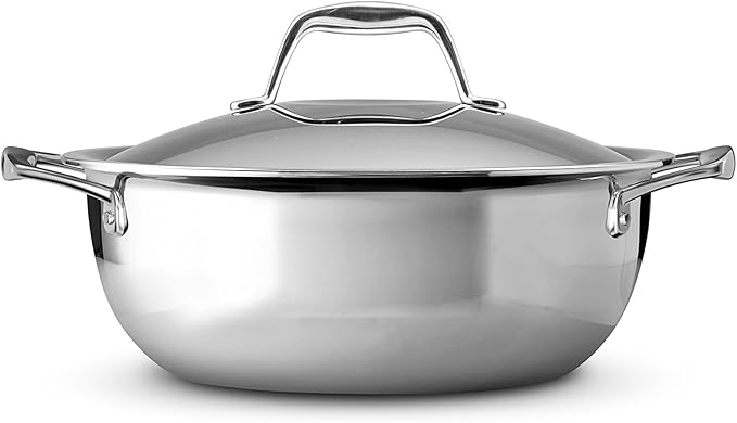 Tramontina Signature Tri-Ply Clad Stainless Steel 4-Quart Universal Pan with Lid, Induction-Ready Cooking Pan, Dishwasher-Safe, NSF-Certified, Made in Brazil - Image 2