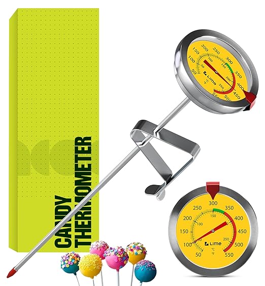 CRAFT911 Candy Thermometer with Pot Clip - Deep Fry Oil Thermometer for Frying and Candle Making (Yellow) by Craft911byLIME