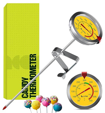 CRAFT911 Candy Thermometer with Pot Clip - Deep Fry Oil Thermometer for Frying and Candle Making (Yellow) by Craft911byLIME