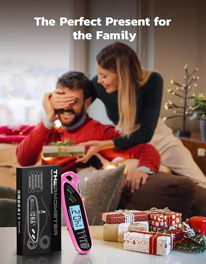 Instant Read Meat Thermometer Digital with Dual Probe & Large Backlit, Food Thermometer for Cooking & Grilling, for Candy/Baking/Oven/BBQ/Grill/Smoker, Pink Kitchen Accessories, Gifts for Mom - Image 7