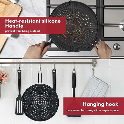 INYOU Silicone Splatter Screen for Frying Pan Suitable for 13” Pans, Multi-Use Grease Splatter Guard Heat Resistant to Hot Oil Food Safety Oil Splash Guard - Image 7
