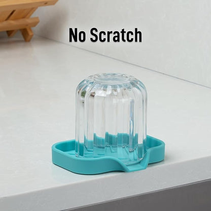 Zulay Kitchen Small Silicone Sponge Holder (4.9x3.3”) – Space-Saving Sink Organizer Tray for Sponge, Soap, Brush & More – Compact Non-Slip Dish for Kitchen & Bathroom (Aqua Sky) - Image 7