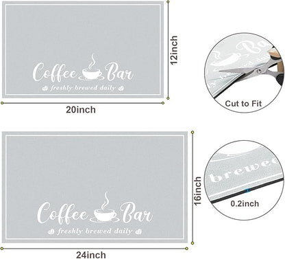 CooRug Absorbent Coffee Mat, Fashion Dish Drying Mat for Kitchen Counter Coffee Bar Accessories Espresso Machine Dish Rack 12" x 20" Light Grey - Image 6