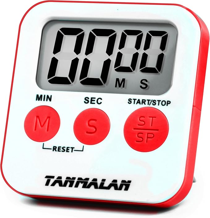 Tanmalan Kitchen Timer for Cooking Loud Alarm, Large Display, Auto Memory Loud Alarm, Large Display,Big Button，for Kids for Teacher Classroom Must Haves,Count Down-up,Easy to use (6.0-red) by Tanmalan