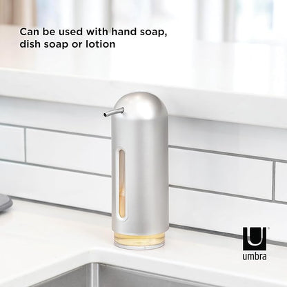Umbra Penguin 12 oz (355ml) Soap Pump, Kitchen Soap Dispenser, Also Works with Hand Sanitizer, Nickel - Image 8