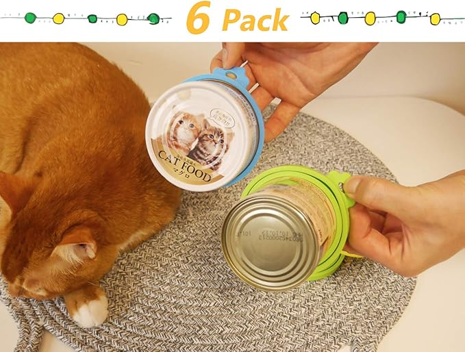 Comtim Pet Can Covers/6 Pack Silicone Dog Cat Food Can Lids/Universal Size Fit Most Standard Size Cans - Image 2