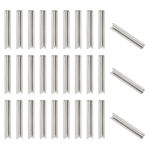 PATIKIL Slotted Spring Pin, 50 Pcs 1/8" x 3/4" (3.2mm x 20mm) 304 Stainless Steel Split Roll Pins Spring Dowel for Home Improvement Automotive Machine Repair, Silver