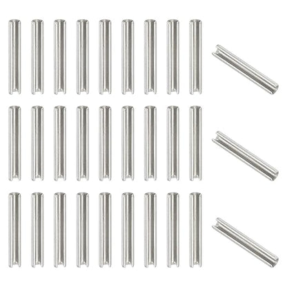 PATIKIL Slotted Spring Pin, 50 Pcs 1/8" x 3/4" (3.2mm x 20mm) 304 Stainless Steel Split Roll Pins Spring Dowel for Home Improvement Automotive Machine Repair, Silver