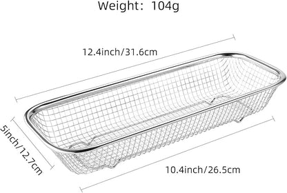 2Pack Stainless Steel Tumbler Cup Lid Organizer Inside Cabinet, Mason Jar Lid Holder, Rectangular Basket for Storage of Silverware, Chopsticks, straws and Utensils - Image 9