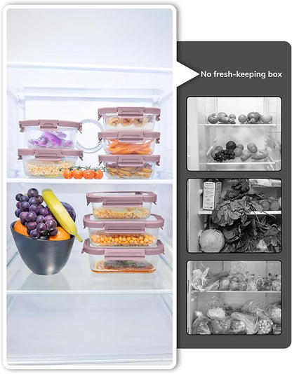 5-Pack Borosilicate Glass Containers with Tempered Lids, 35.2oz/4.4 Cup Airtight Meal Prep Set, Microwave/Freezer Safe (Pink) - Image 8