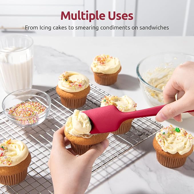 U-Taste Silicone Spatula Set with 600 Degrees Fahrenheit Heat Resistant (Red) - Image 7